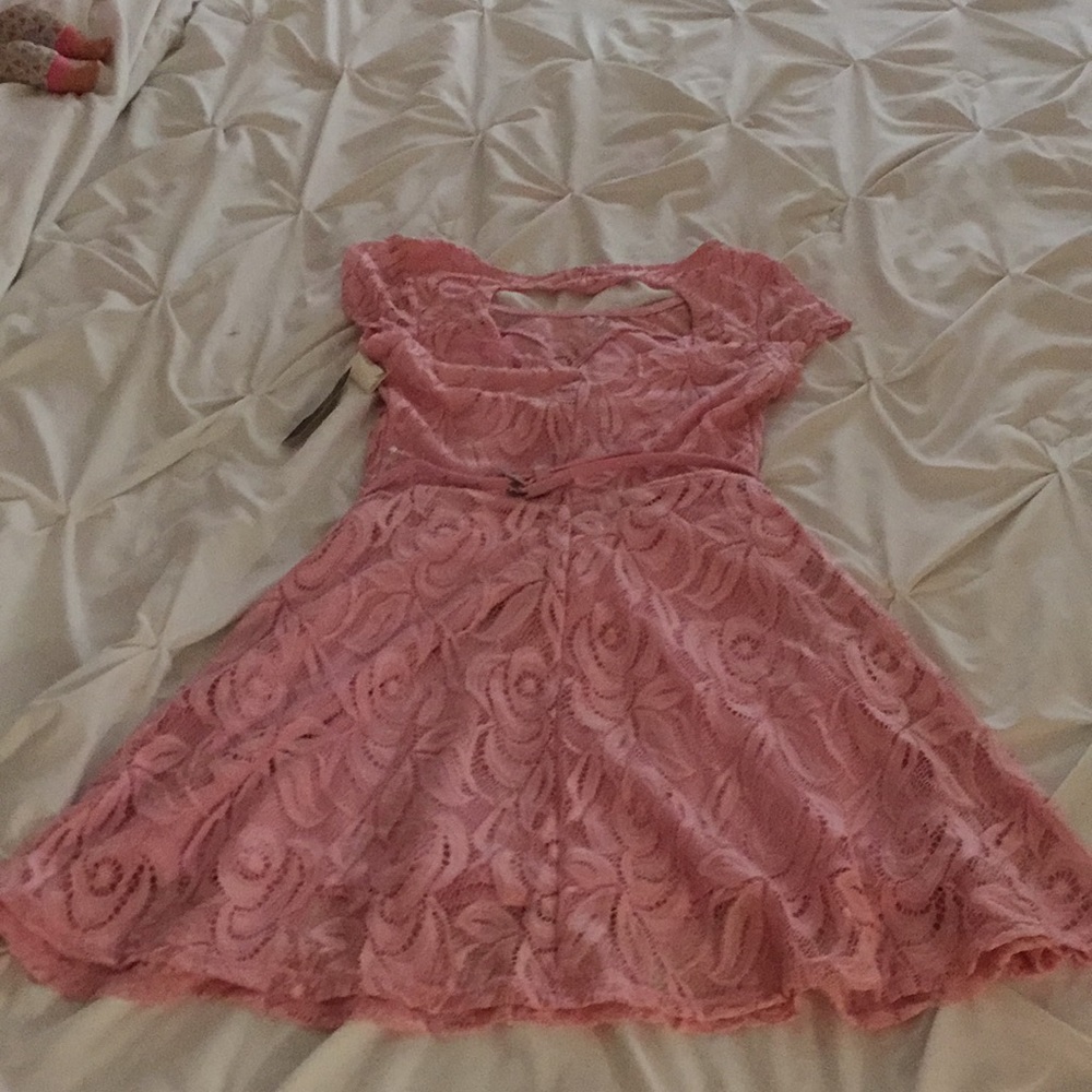 A beautiful pink dress.